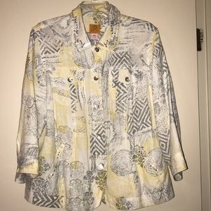 Ruby Rd. Jacket w/mother-of-pearl & silver detail